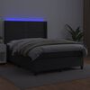 vidaXL Giroletto a Molle con Materasso e LED Nero 140x200cm Similpelle