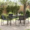 vidaXL Set da Pranzo per Giardino 5 pcs Nero Textilene e acciaio