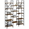 vidaXL Libreria Rovere Fumo 127,5x28,5x172,5 cm in Legno Multistrato