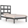 vidaXL Giroletto in Legno Massello Grigio 75x190 cm Small Single