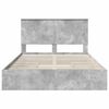 vidaXL Letto con Contenitore con testiera Grigio cemento 150 x 200 cm