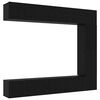 vidaXL Set mobile TV 5 pz Rovere Nero Legno ingegnerizzato