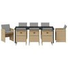 vidaXL Set da Pranzo per Giardino 9 pcs Beige polyrattan