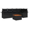vidaXL Set Divano da Giardino 6 pz Nero polyrattan