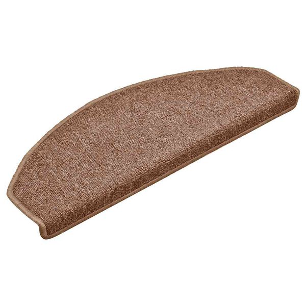 vidaXL Tappetini per scale 15 pz 65x24x4 cm Marrone Semicircolari Grandi