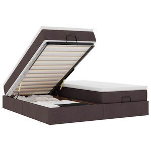 vidaXL Struttura Letto Pouf con Materassi 160x200 cm in Tessuto