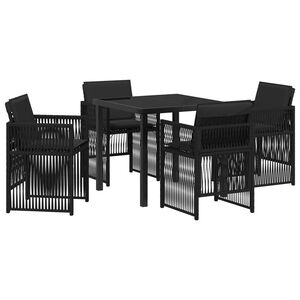 vidaXL Set da Pranzo per Giardino 5 pcs Nero