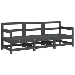 vidaXL Set Salotto da Giardino 3 pz Grigio in Legno Massello di Pino