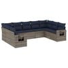 vidaXL Set Divani da Giardino 9 pz con Cuscini Grigio in Polyrattan