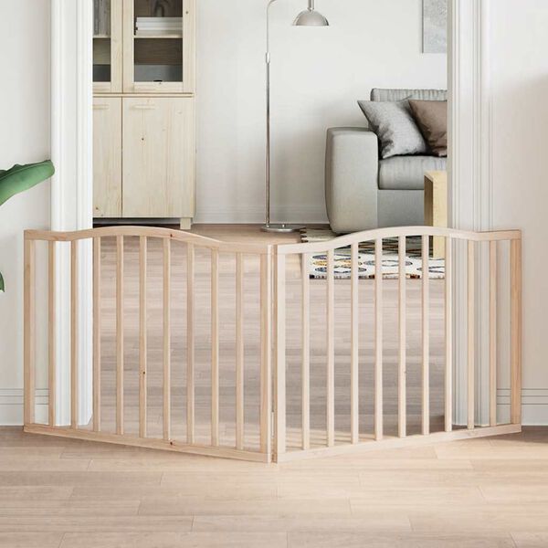 vidaXL Cancello per Cani Pieghevole 2 Pannelli 160 cm Legno di Pioppo