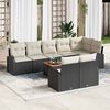 vidaXL Set Divano da Giardino con cuscino 9 pcs Nero polyrattan