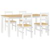 vidaXL Set da Pranzo 5 pz PANAMA Bianco in Legno Massello di Pino