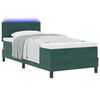 vidaXL Letto a Sorgente LED con led Verde Scuro 90 x 200 cm Velluto
