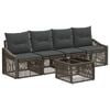 vidaXL Set Divano da Giardino 5 pcs Grigio polyrattan