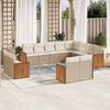 vidaXL Set Divani da Giardino 12 pz con Cuscini Beige in Polyrattan