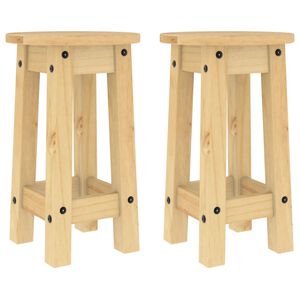 vidaXL Sgabelli da Bar 2 pz in Legno Massello di Pino
