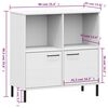 vidaXL Libreria Gambe Metallo Bianco 90x35x90,5 cm Legno Massello OSLO