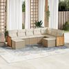 vidaXL Set Divano da Giardino 9 pz con Cuscini Beige in Polyrattan