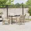 vidaXL Set da Pranzo per Giardino con cuscino 5 pcs Beige polyrattan