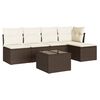vidaXL Set Divano da Giardino 6 pz con Cuscini Marrone in Polyrattan