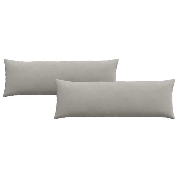 vidaXL Cuscini da Divano 2 pcs Grigio chiaro 120 x 40 cm Tessuto