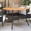 vidaXL Tavolo Giardino Piano Legno Acacia Nero &Oslash;110x71 cm Polyrattan