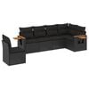 vidaXL Set Divano da Giardino 6 pz con Cuscini Nero in Polyrattan