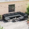 vidaXL Set Divano da Giardino 9 pcs Nero Alluminio