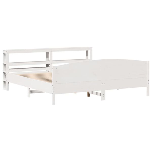 vidaXL Letto senza Materasso Bianco 180x200 cm Legno Massello di Pino