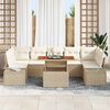 vidaXL Set Divano da Giardino 8 pcs Beige Poly Rattan