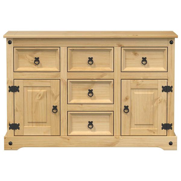 vidaXL Credenza Corona 112x40x75 cm in Legno Massello di Pino
