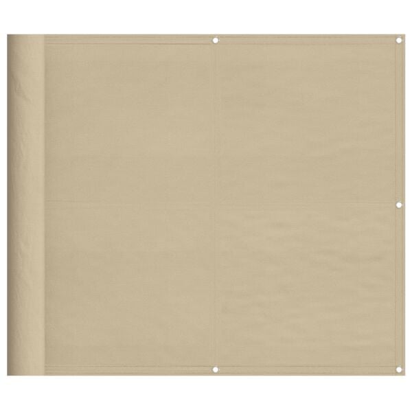 vidaXL Paravento da Balcone Beige 90x700 cm 100% Poliestere Oxford