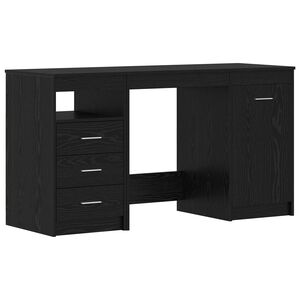 vidaXL Scrivania con cassetto 2 pz Rovere Nero 140 x 50 x 76 cm
