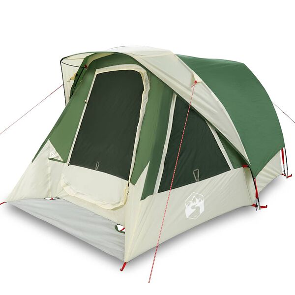 vidaXL Tenda da Campeggio a Cabina per 4 Persone Verde Impermeabile