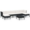 vidaXL Set Divani da Giardino 8 pz con Cuscini in Polyrattan Nero