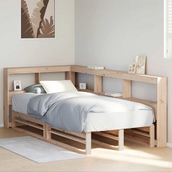 vidaXL Letto Libreria senza Materasso 90x190 cm Legno Massello Pino