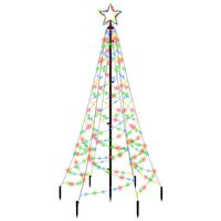 vidaXL Albero di Natale con Puntale Colorato 200 LED 180 cm