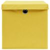 vidaXL Contenitori con Coperchi 4 pz 28x28x28 cm Giallo