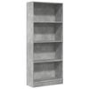 vidaXL Libreria Grigio Cemento 60x24x143 cm in Legno Multistrato