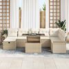 vidaXL Set Divano da Giardino con cuscino 9 pcs Beige Poly Rattan