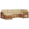vidaXL Set divani 6 pcs Naturale e Beige Legno di Acacia Massello