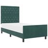 vidaXL Letto a molle con testiera Verde Scuro 100 x 200 cm Velluto