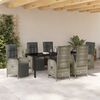 vidaXL Set da Pranzo per Giardino con cuscino 7 pcs Grigio polyrattan