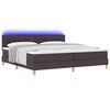vidaXL Letto a Sorgente LED con led Marrone Scuro 200 x 200 cm Tessuto