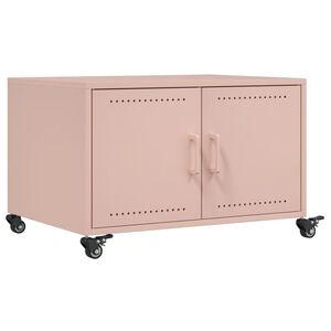 vidaXL Tavolino da Salotto Rosa 100,5x39x72 cm in Acciaio