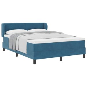 vidaXL Letto a molle con materasso Blu scuro 140 x 190 cm Velluto