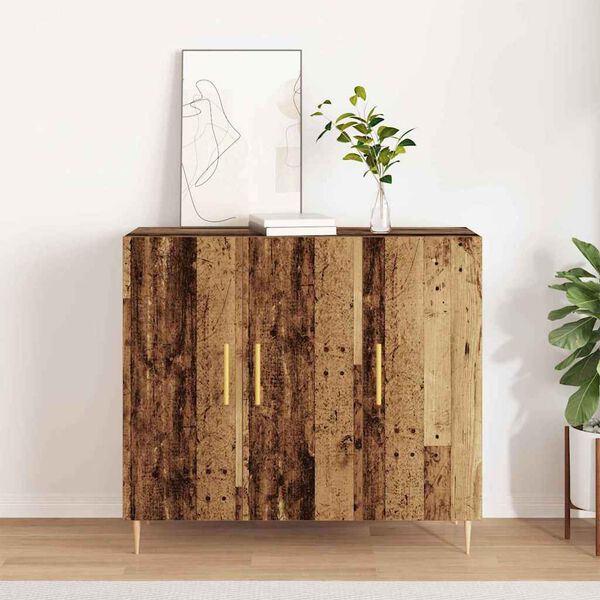 vidaXL Credenza Legno vecchio 90 x 34 x 80 cm Legno multistrato