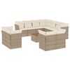 vidaXL Set Divani da Giardino 12 pz con Cuscini Beige in Polyrattan