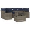 vidaXL Set Divani da Giardino 7 pz con Cuscini Grigio in Polyrattan