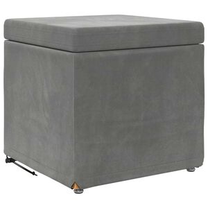vidaXL Pouf Grigio scuro Velluto e Legno Ingegnerizzato
